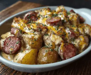 Cheesy Ranch Potatoes And Smoked Sausage