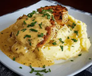 Chicken with Creamy Dijon Sauce and Mashed Potatoes