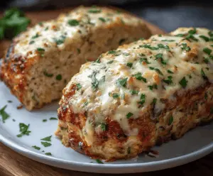 Garlic Parmesan Chicken Meatloaf