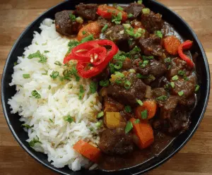 Jamaican Beef Stew With Rice