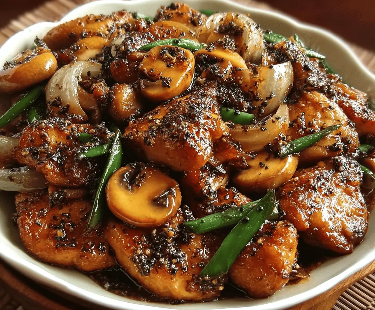 Easy Black Pepper Chicken & Mushrooms