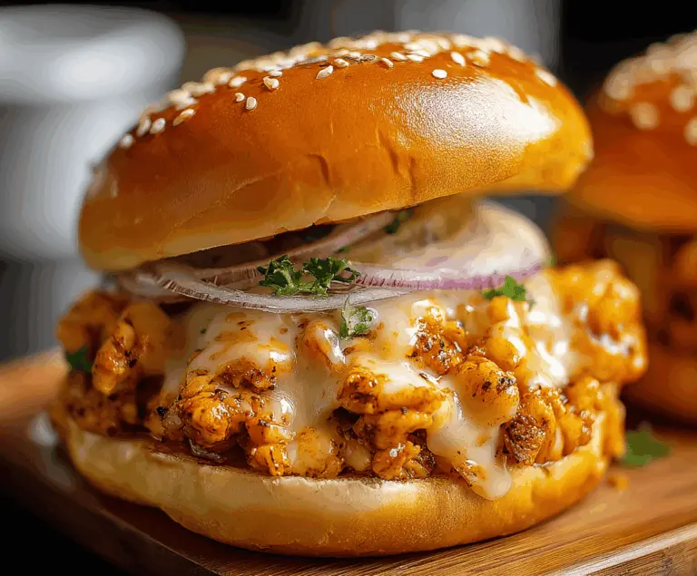 Delicious Cajun Chicken Sloppy Joes served on a bun with crispy fries and fresh toppings, perfect for a flavorful, easy-to-make meal.