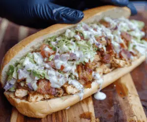 Chopped Chicken Bacon Ranch Sandwich