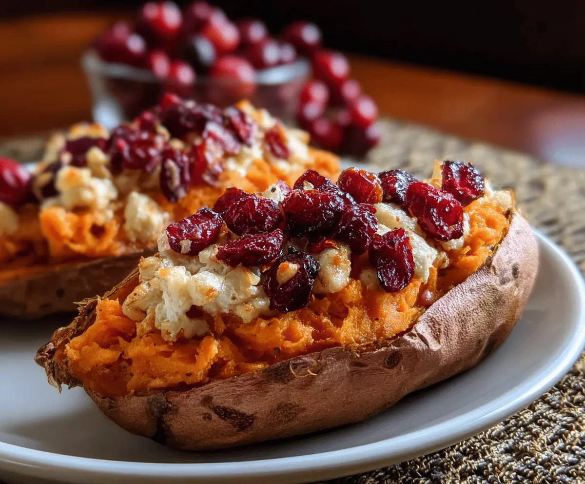 Easy Cranberry Apple Twice-Baked Sweet Potatoes