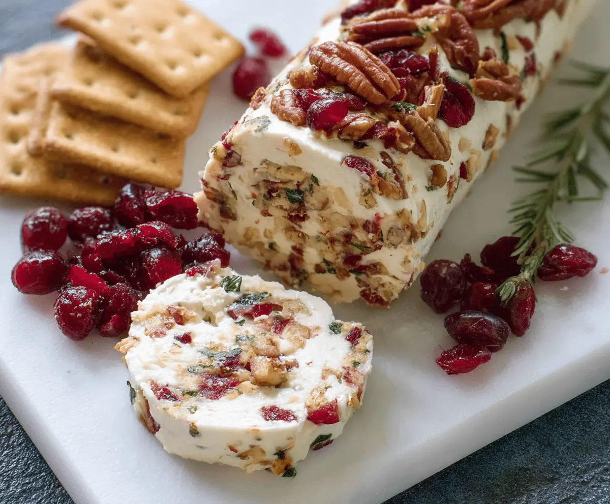 Easy Cranberry Pecan Cheese Log