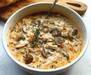 Creamy Mushroom Chicken And Wild Rice Soup