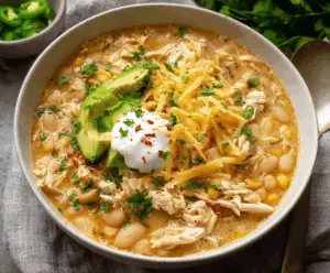 Crockpot Healthy White Chicken Chili