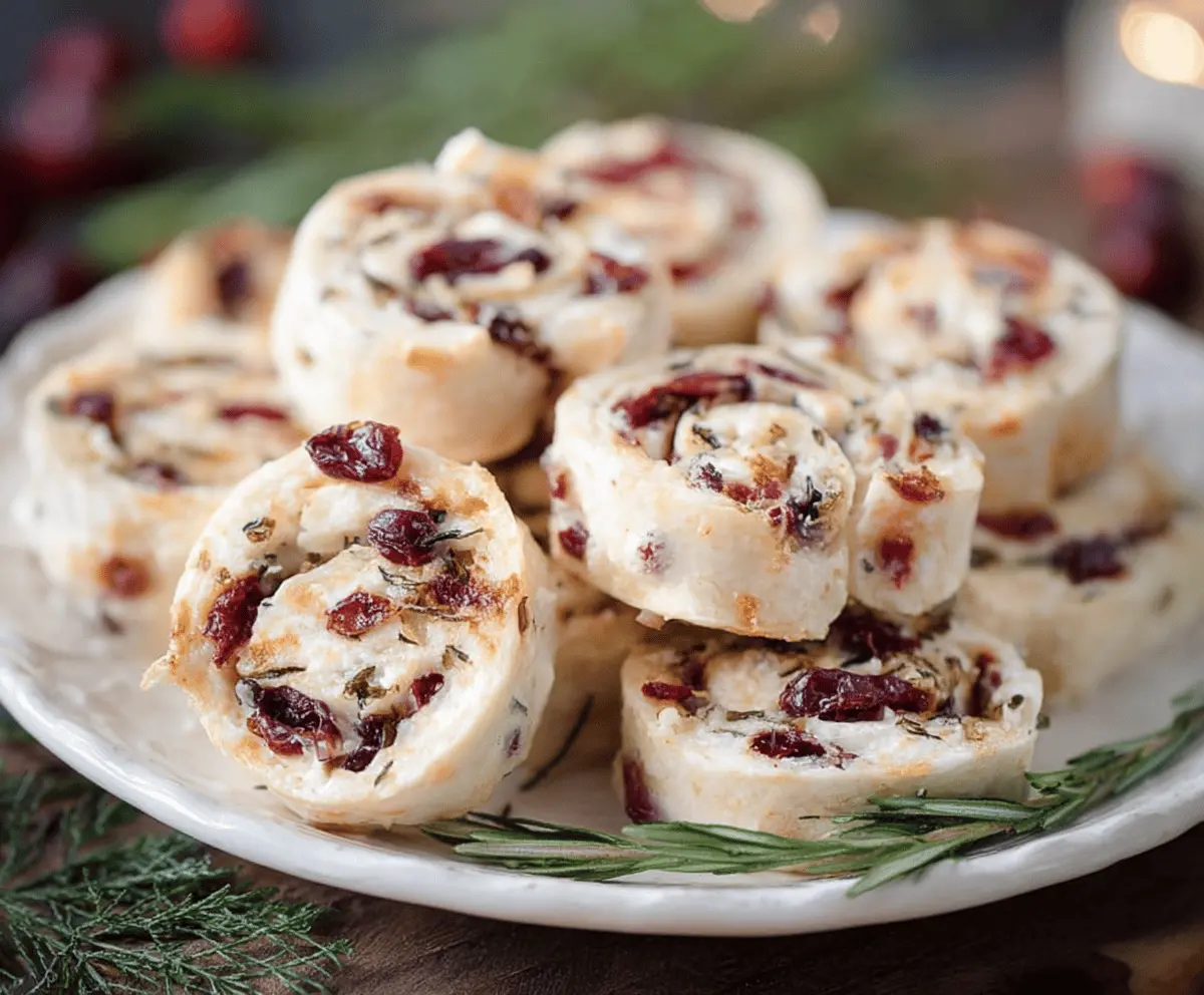 Easy Christmas Cranberry Pinwheels