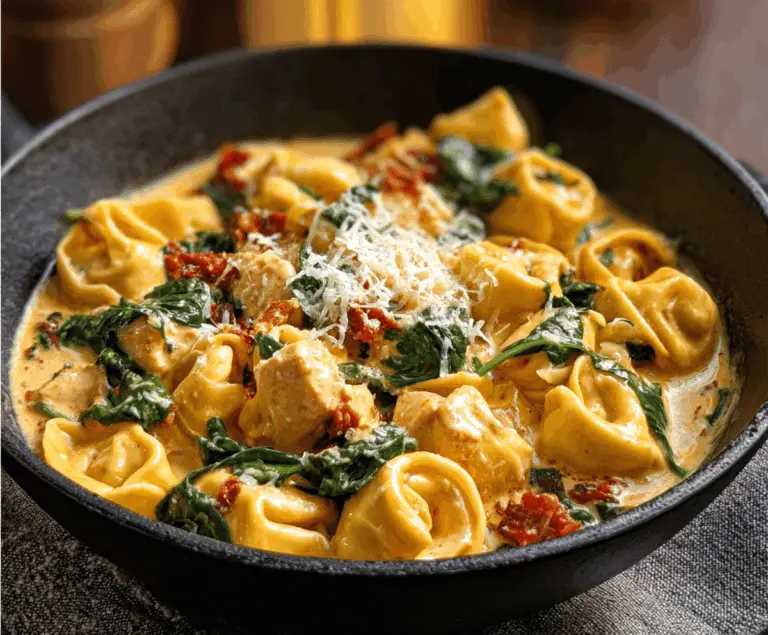 Delicious Marry Me Tortellini dish featuring cheese-filled tortellini topped with fresh herbs and vibrant tomato sauce in a stylish bowl