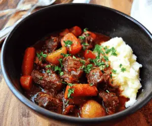 Hearty Pioneer Woman's Crockpot Beef Stew with tender beef, carrots, potatoes, and herbs in a slow cooker