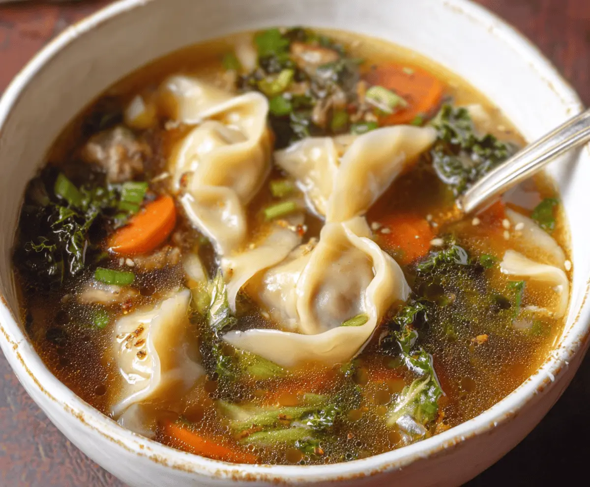 Potsticker Soup — cozy dumpling soup