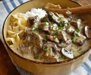 Slow Cooker Beef Stroganoff Stew