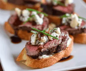 Beef Tenderloin Gorgonzola Crostini