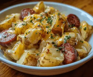 Cheesy Ranch Potatoes and Smoked Sausage