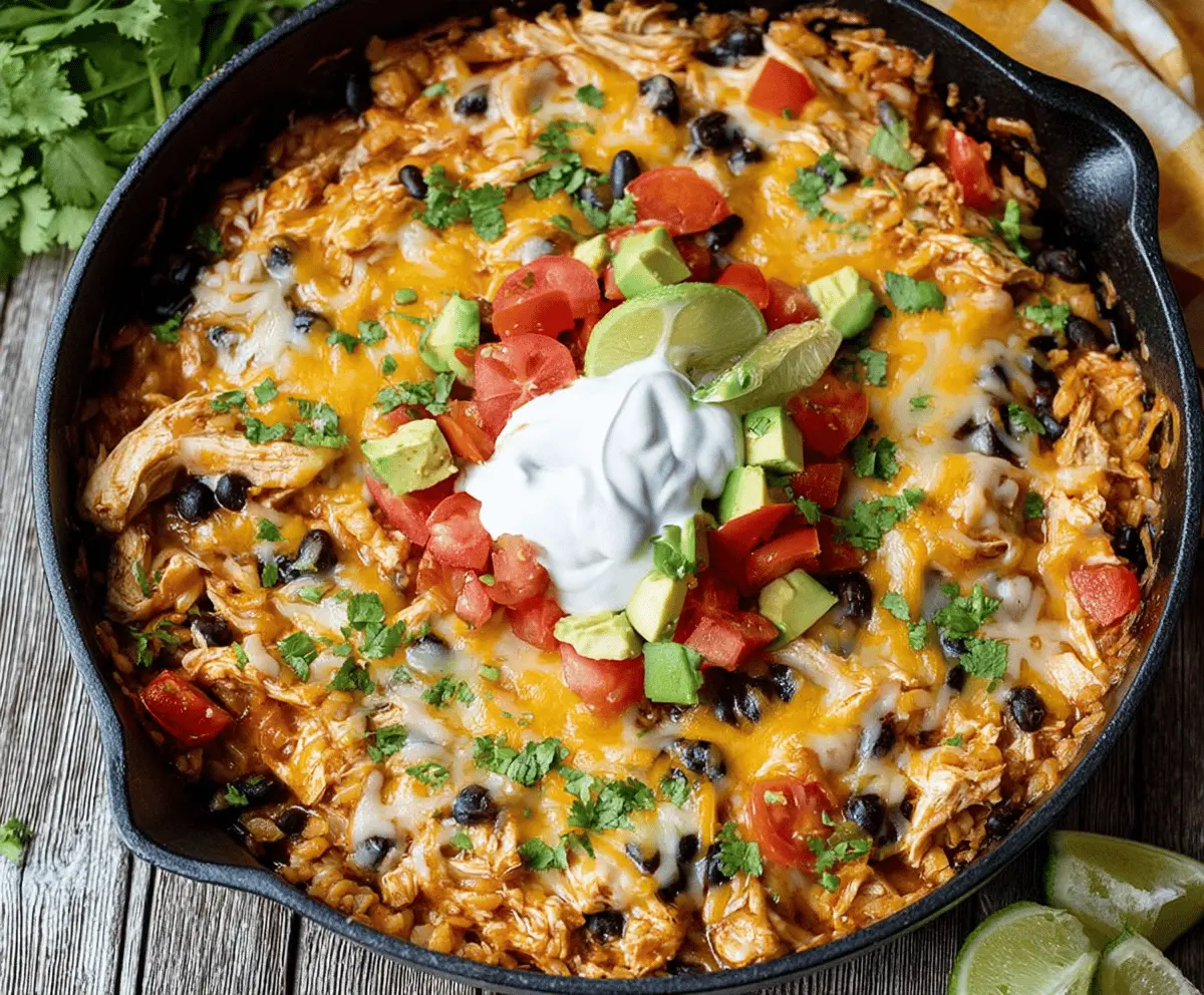 Easy Chicken Black Bean Enchilada Skillet