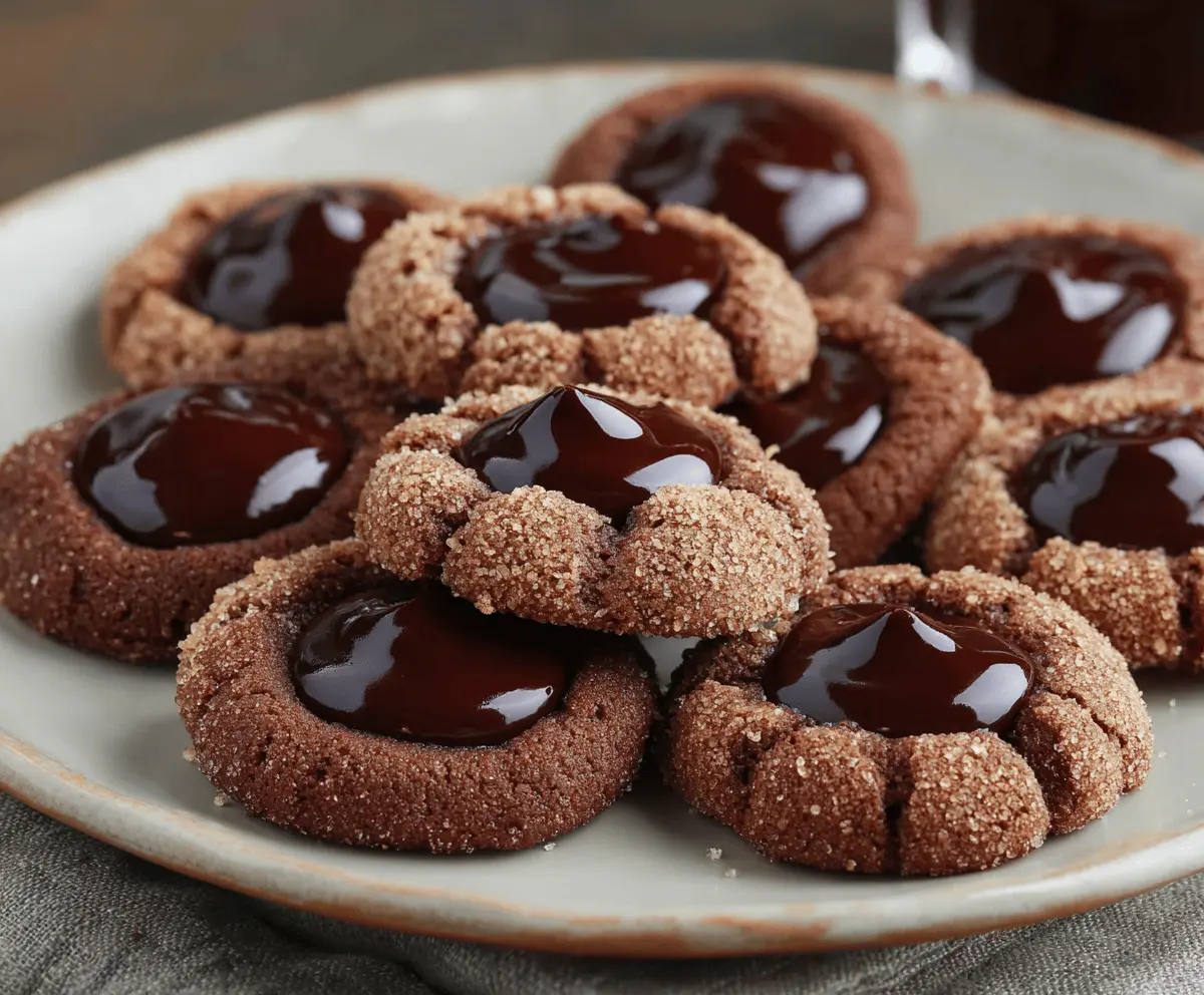 Easy Chocolate Thumbprint Cookies