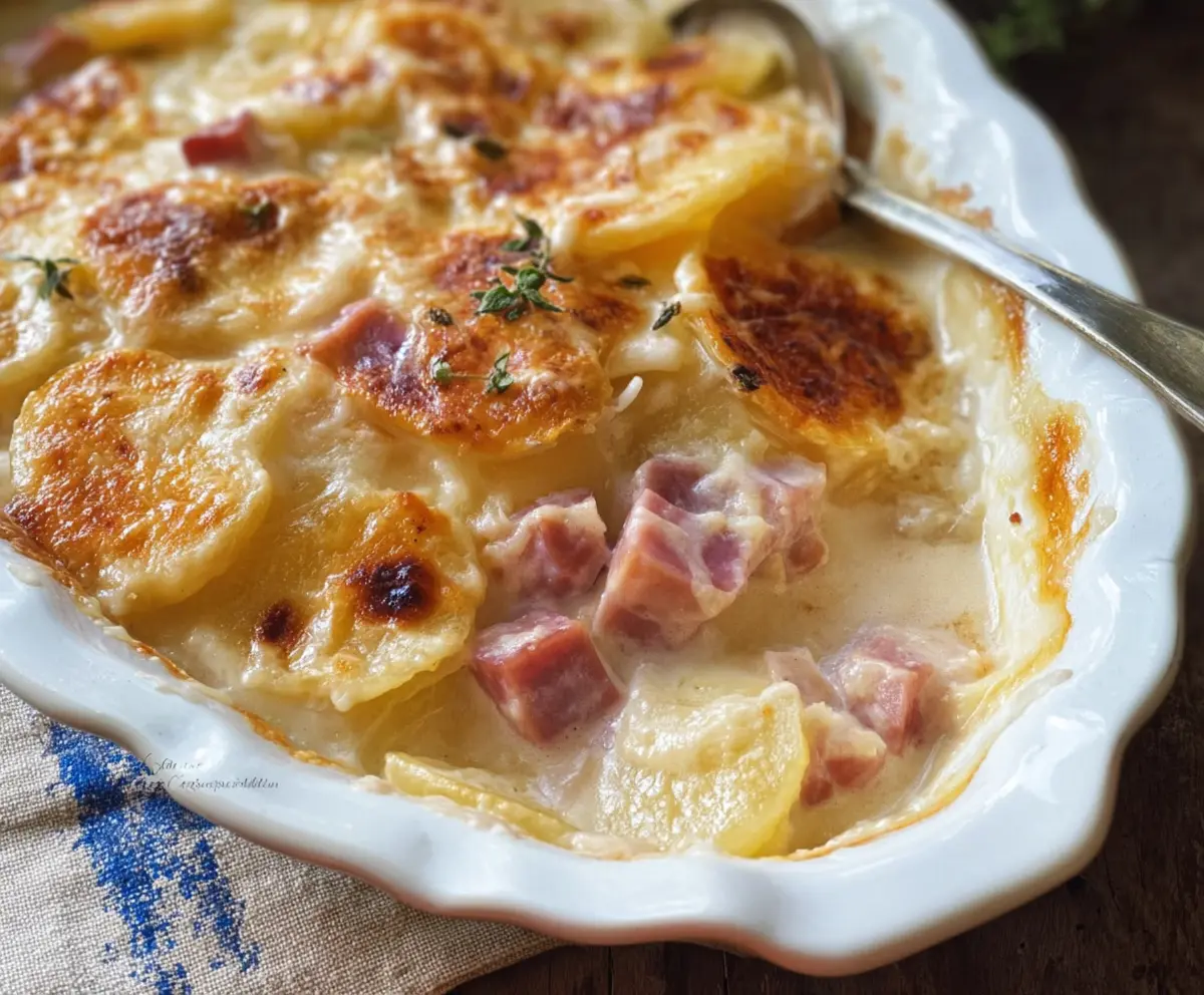 Easy Classic Scalloped Potatoes with Ham