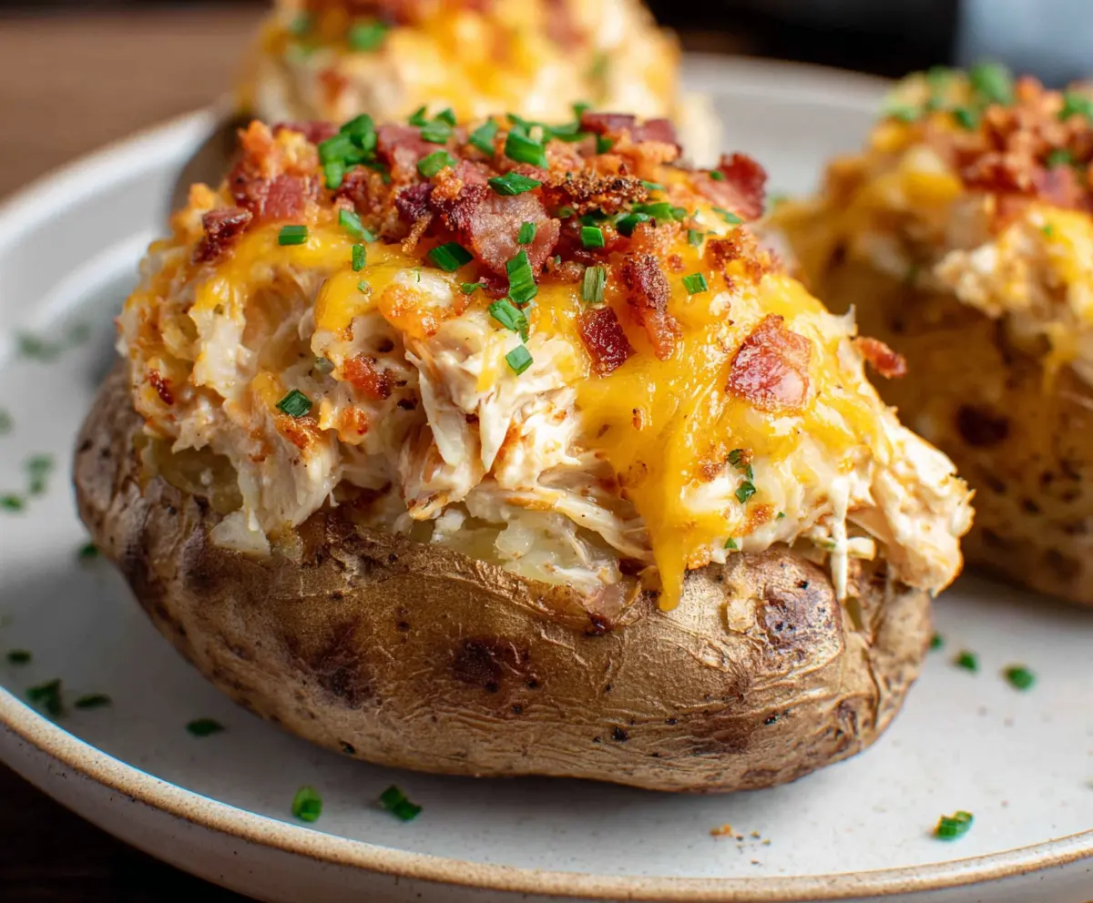 Easy Crack Chicken Stuffed Potatoes