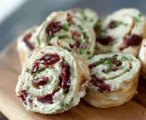 Cranberry Feta Pinwheels with Cream Cheese