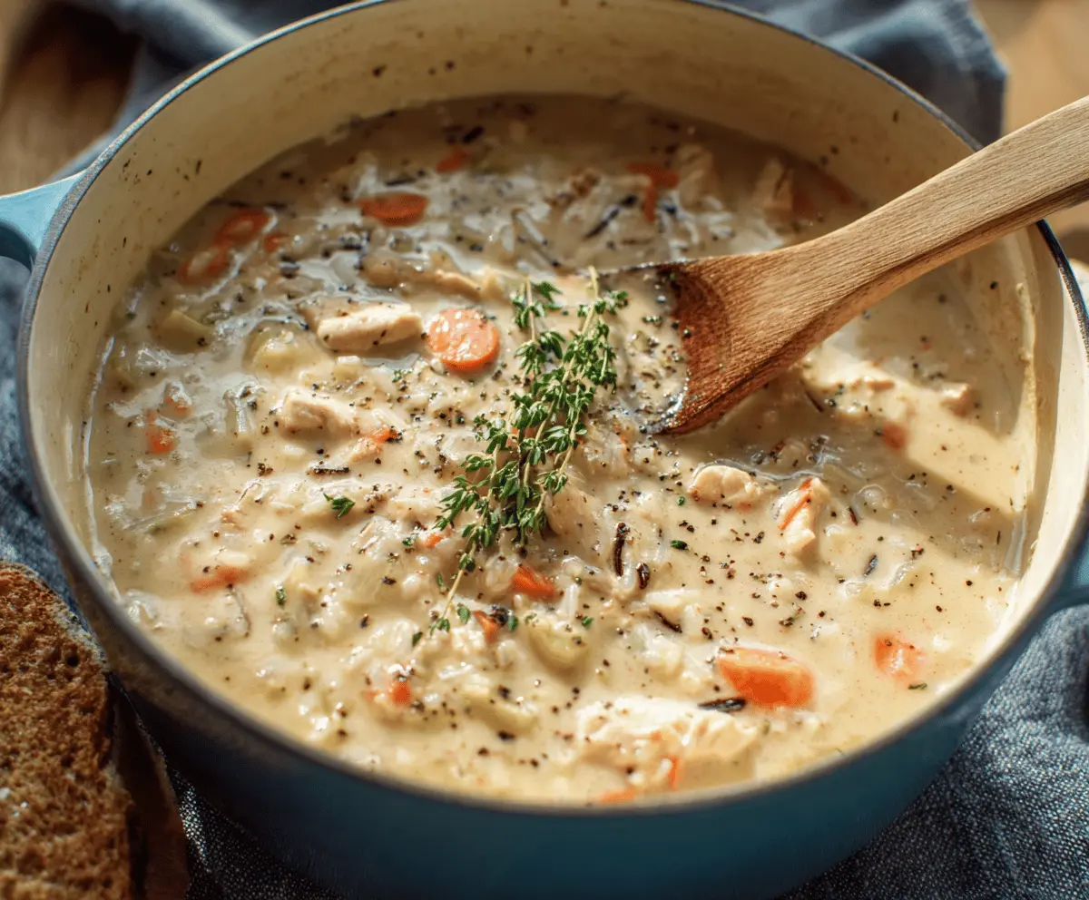 Easy Creamy Chicken Rice Soup