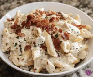 Creamy Chicken Bacon Ranch Pasta