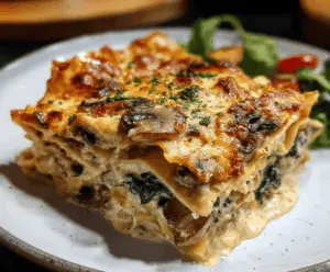 Easy Creamy Spinach and Mushroom Lasagna