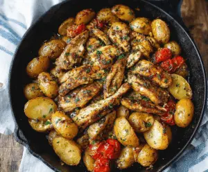Garlic Butter Chicken and Potatoes Skillet