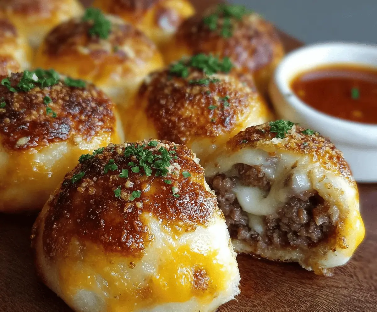 Quick Garlic Parmesan Cheeseburger Bombs