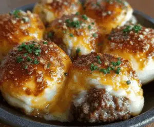 Garlic Parmesan Cheeseburger Bombs