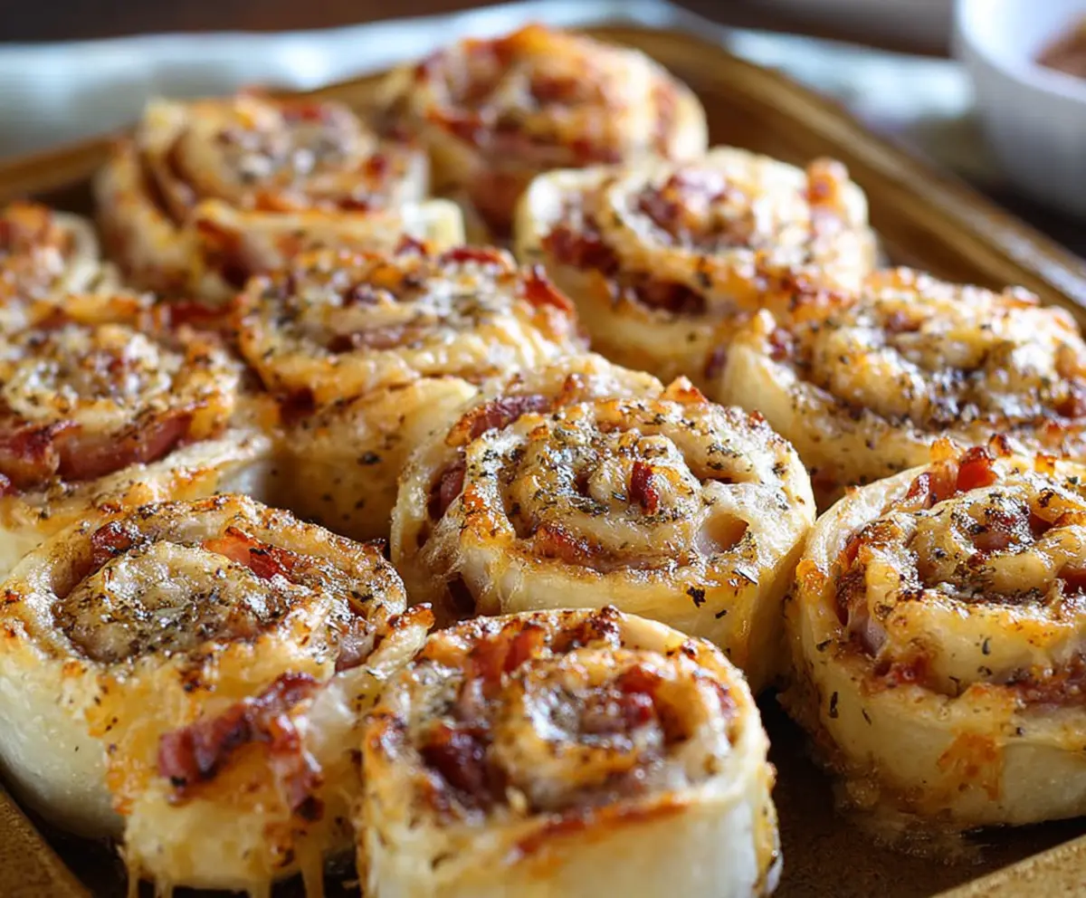 Easy Hot Ham & Cheese Pinwheels