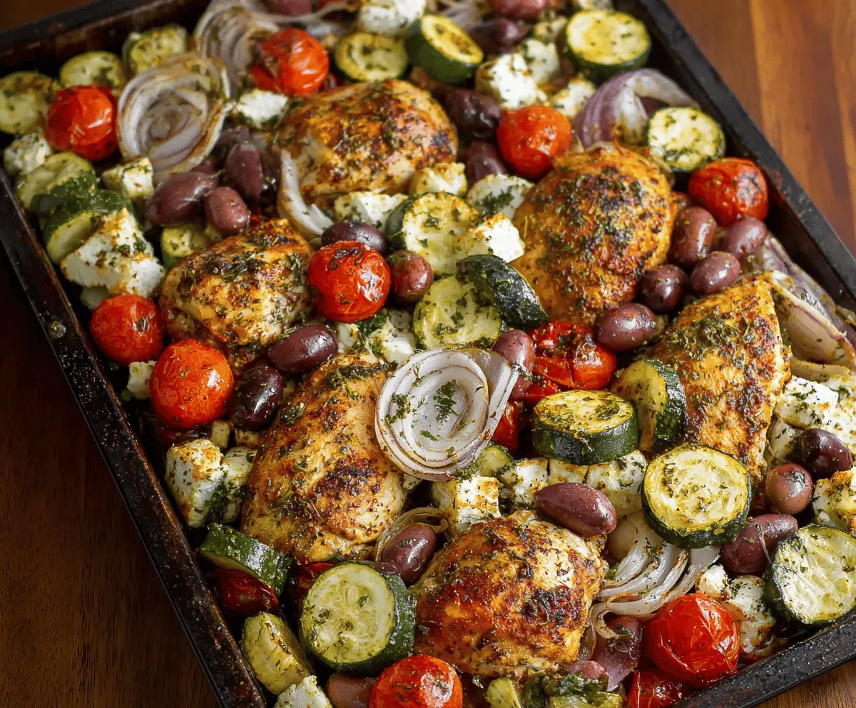 Easy Mediterranean Chicken Zucchini Sheet Pan