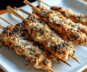 Ranch Garlic Parmesan Chicken Skewers
