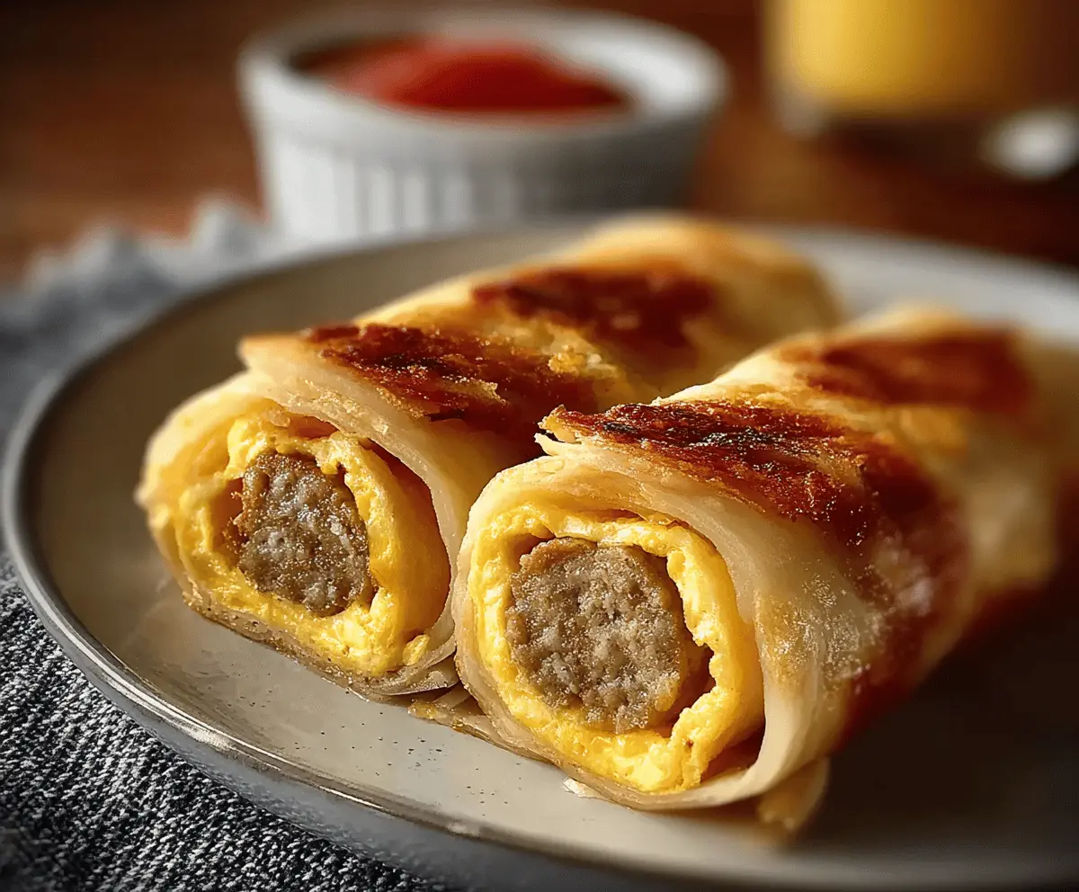 Easy Sausage Egg Roll-Ups