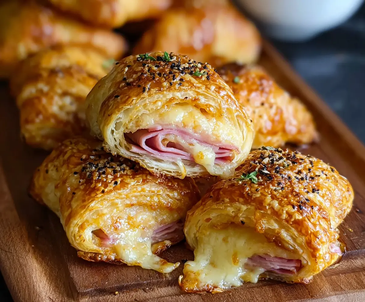 Easy Savory Ham Cheese Croissants