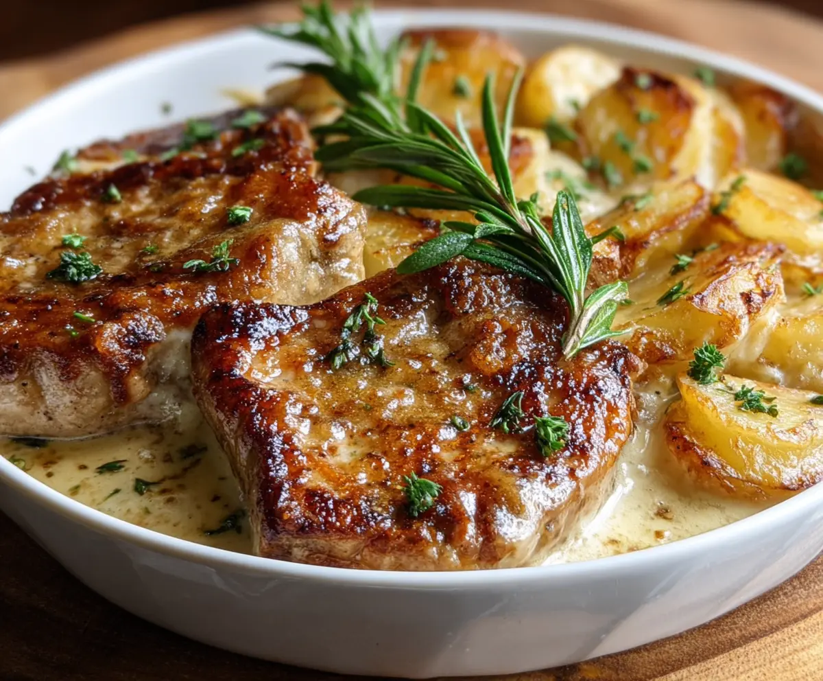 Easy Smothered Pork Chops & Potatoes