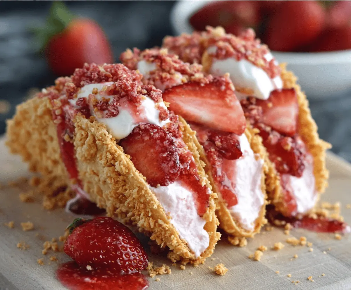 Strawberry Crunch Cheesecake Tacos