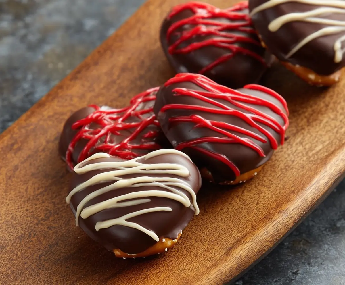 Easy Chocolate-Dipped Strawberry Pretzel Hearts