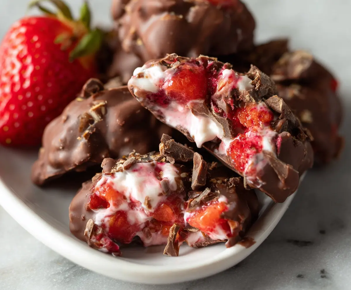 Easy Chocolate Strawberry Yogurt Clusters