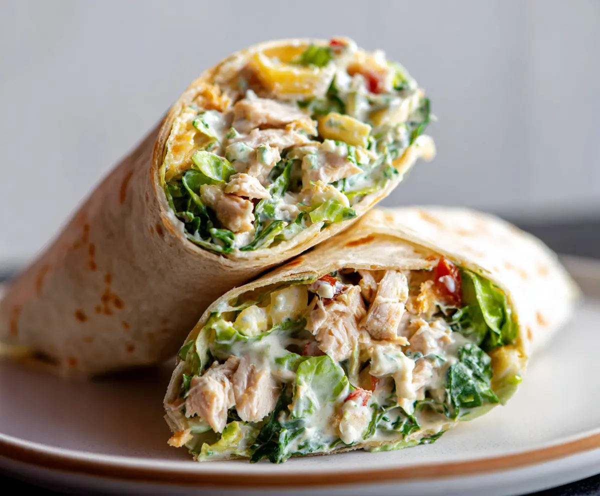 Easy Chopped Chicken Caesar Wrap