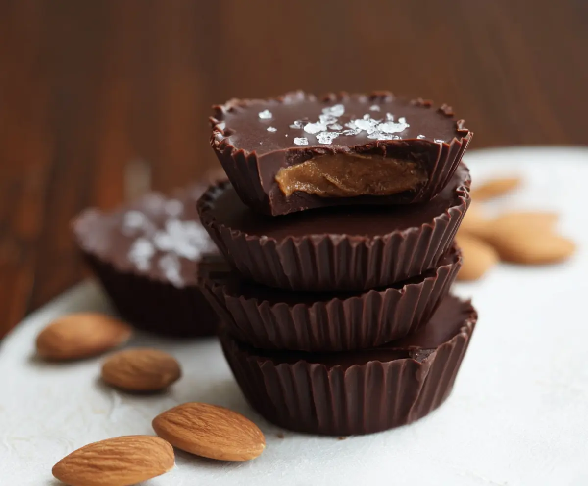Healthy Dark Chocolate Almond Butter Cups