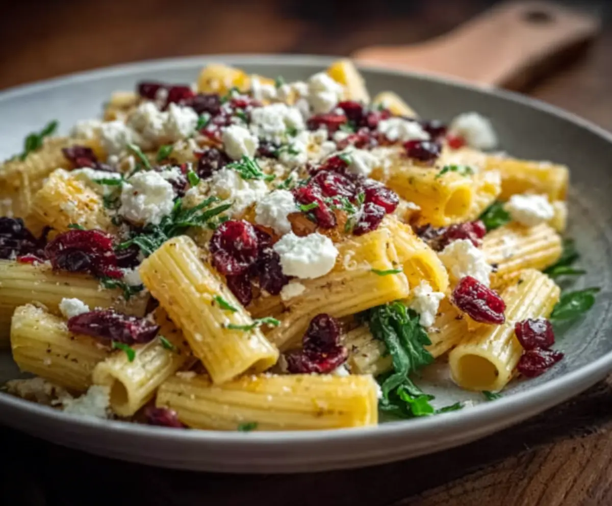 Fresh Feta Cranberry Rigatoni Salad