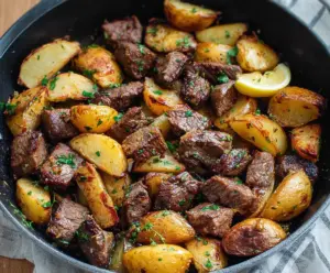 Garlic Butter Steak Bites with Crispy Potatoes
