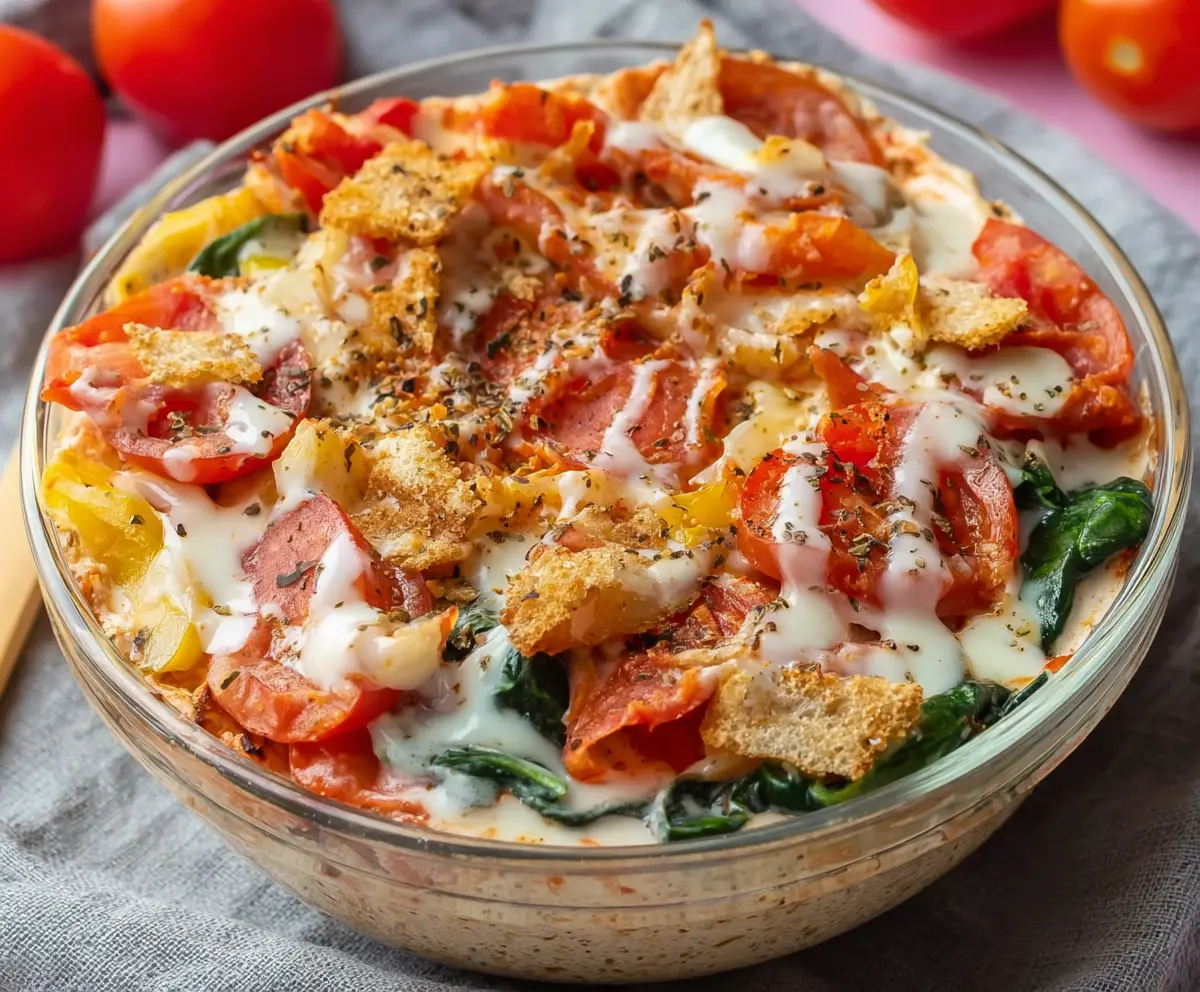 Healthy Cottage Cheese Pizza Bowl
