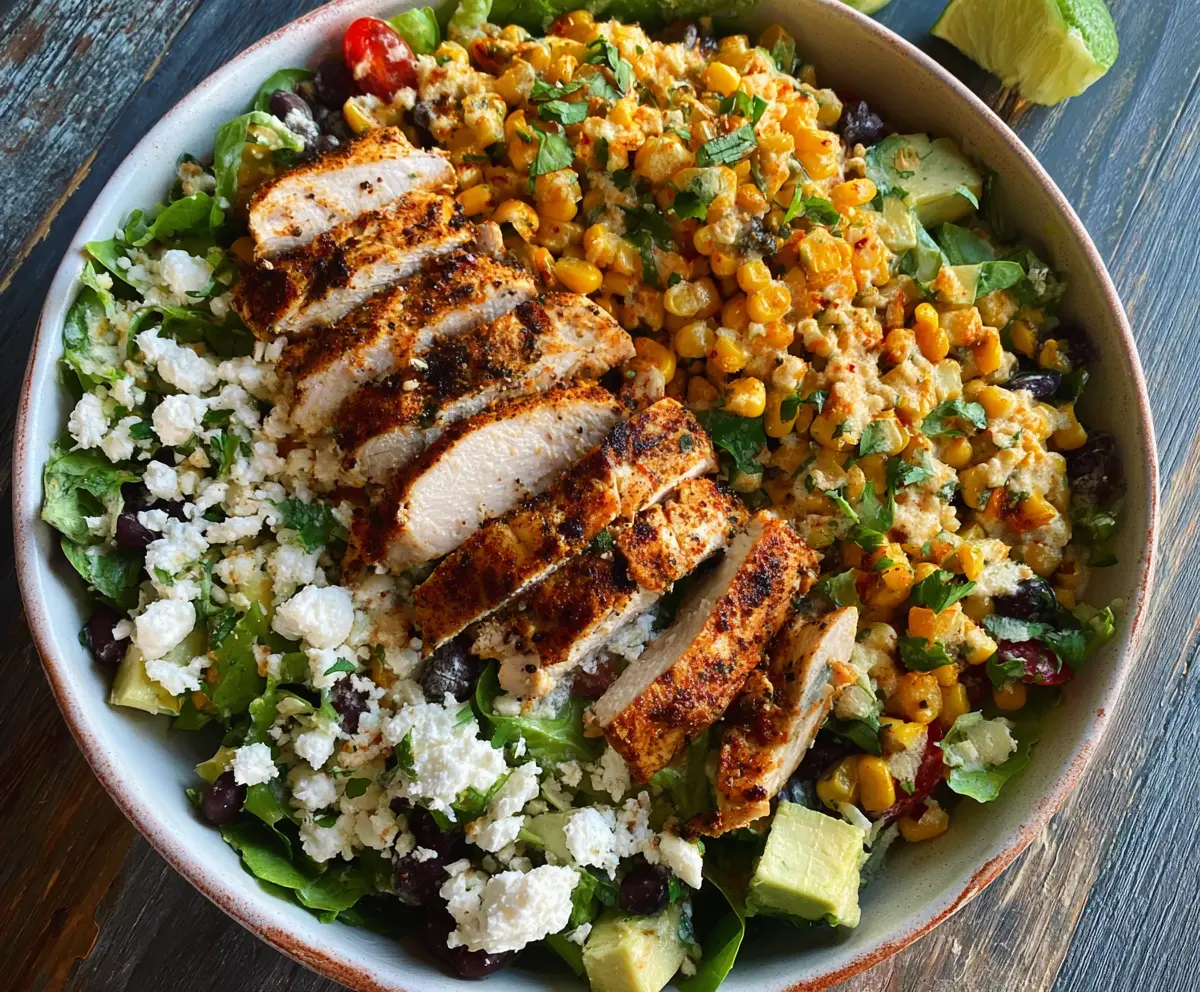 Healthy Mexican Street Corn Chicken Salad