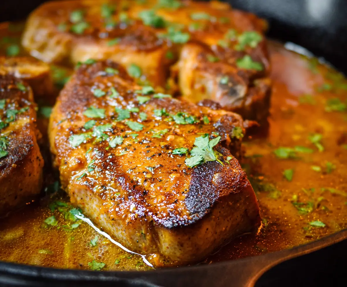 Juicy Pan Seared Pork Chops Recipe