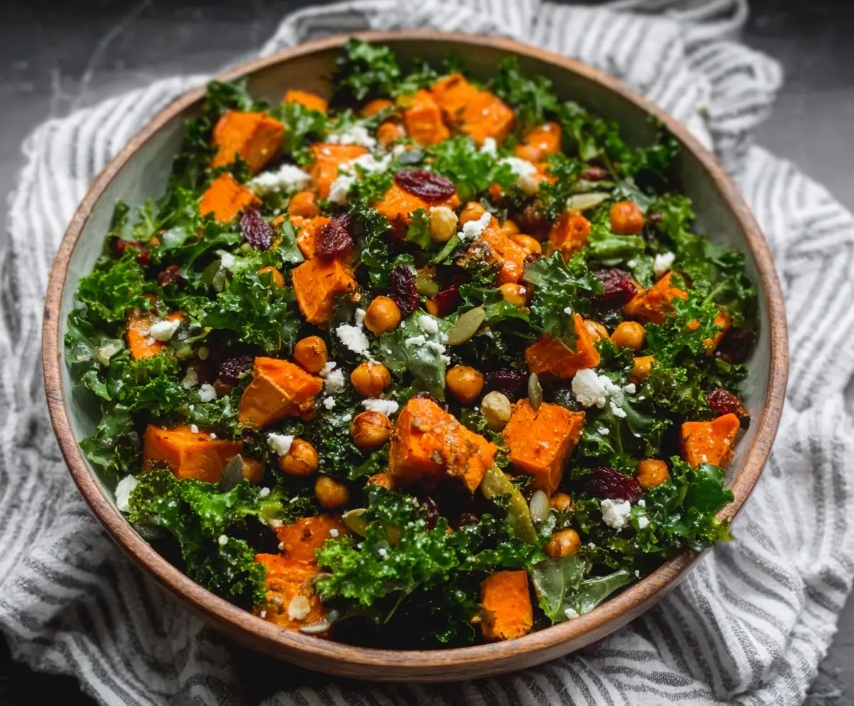 Easy Kale & Roasted Sweet Potato Salad