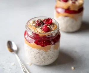 Peanut Butter and Jelly Overnight Oats