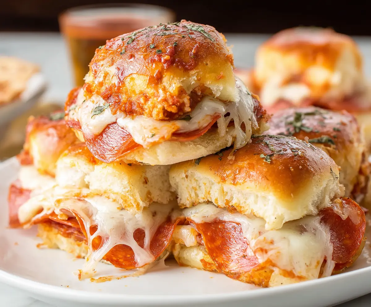 Delicious pepperoni pizza sliders baked to perfection with melted cheese and crispy edges