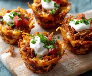 Pulled Pork Nacho Cups