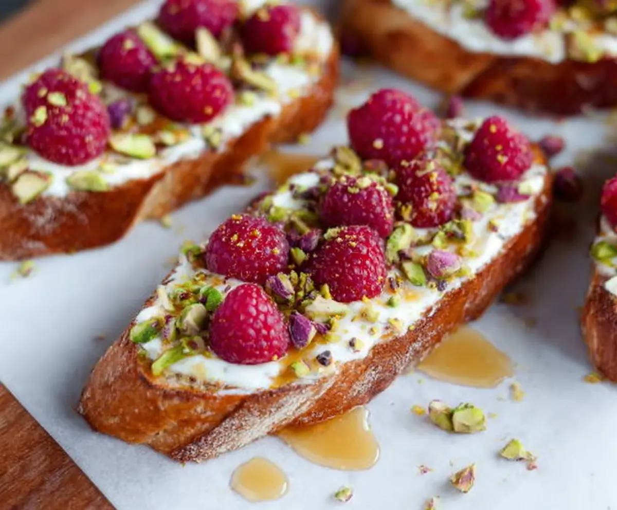 Easy Raspberry Ricotta Toasts with Honey